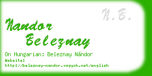 nandor beleznay business card